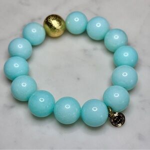 Lisi Lerch Gold and Blue Green Quartz Bead Bracelet
